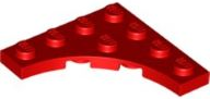 Plate Special 4 x 4 with 3 x 3 Quarter Round Cutout in Red