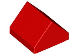 Brick Sloped Double 45° 1 x 1 in Red
