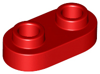 Plate Special 1 x 2 Rounded with 2 Open Studs in Red