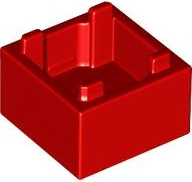 Container Box 2 x 2 x 1 [Plain] in Red