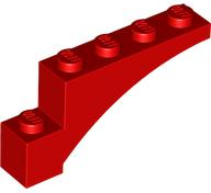 Brick Arch 1 x 5 x 2 in Red