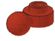 Plate Round 1 x 1 with Towball and Round Hole [Maxifig Hand] in Red