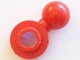 Plate Round 1 x 1 with Towball and Hexagonal Hole [Maxifig Hand] in Red