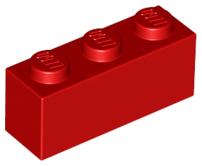 Brick 1 x 3 in Red