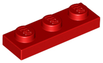 Plate 1 x 3 in Red