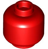 Minifig Head [Plain] [Hollow Stud] in Red