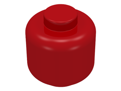 Minifig Head [Plain] [Solid Stud] in Red