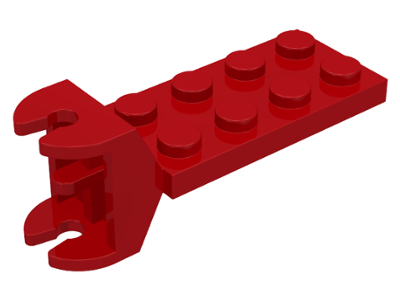 Hinge Plate 2 x 4 with Articulated Joint - Female in Red