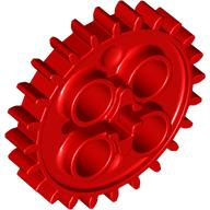 Technic Gear 24 Tooth [New Style with Single Axle Hole] in Red