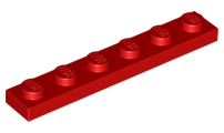 Plate 1 x 6 in Red