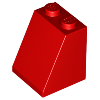 Brick Sloped 65° 2 x 2 x 2 with Bottom Tube in Red