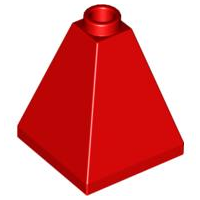 Brick Sloped 75° 2 x 2 x 2 Quadruple Convex in Red
