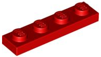 Plate 1 x 4 in Red