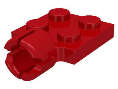 Plate Special 2 x 2 with Towball Socket, Short, 4 Slots in Red