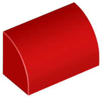 Brick Curved 1 x 2 x 1 No Studs in Red