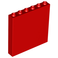 Brick 1 x 6 x 5 in Red