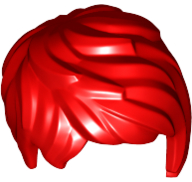 Hair Short Tousled with Side Part in Red