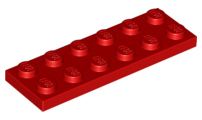 Plate 2 x 6 in Red