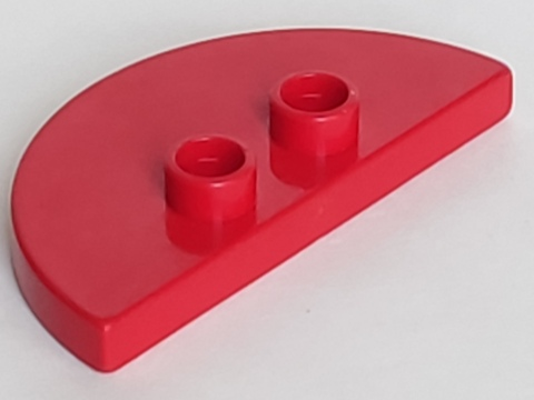 Duplo Plate 2 x 4 x 1/3 Half Circle with 2 Studs [Thin] in Red