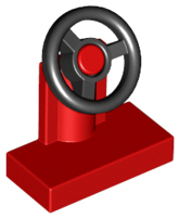Steering Stand 1 x 2 with Black Steering Wheel in Red