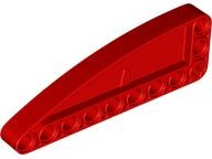 Technic Beam 9 x 3 L-Shape with Quarter Ellipse Thick in Red