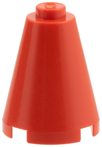 Cone 2 x 2 x 2, Solid Stud in Red