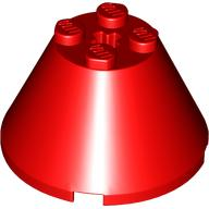 Cone 4 x 4 x 2, Axle Hole [Plain] in Red