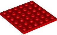 Plate 6 x 6 in Red