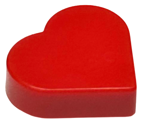 Tile 1 x 1 Heart in Red