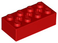 Brick Special 2 x 4 with 3 Axle Holes in Red