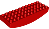Duplo Brick 4 x 12 x 2 [Rocker] in Red