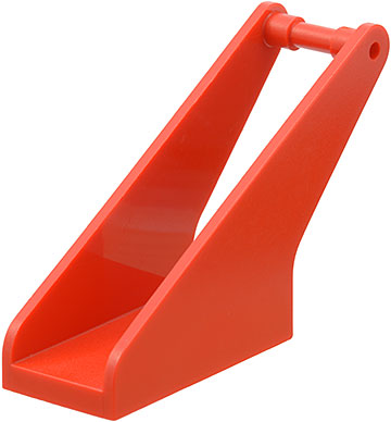 Hook, Fabuland Tow Hook - Arm, 2 x 4 Base in Red