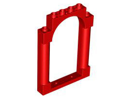 Panel 1 x 6 x 7 with 2 Columns and Arch in Red