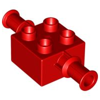 Duplo Brick 2 x 2 Digger Bucket Arm Holder in Red