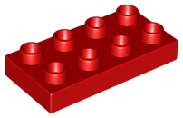 Duplo Plate 2 x 4 in Red