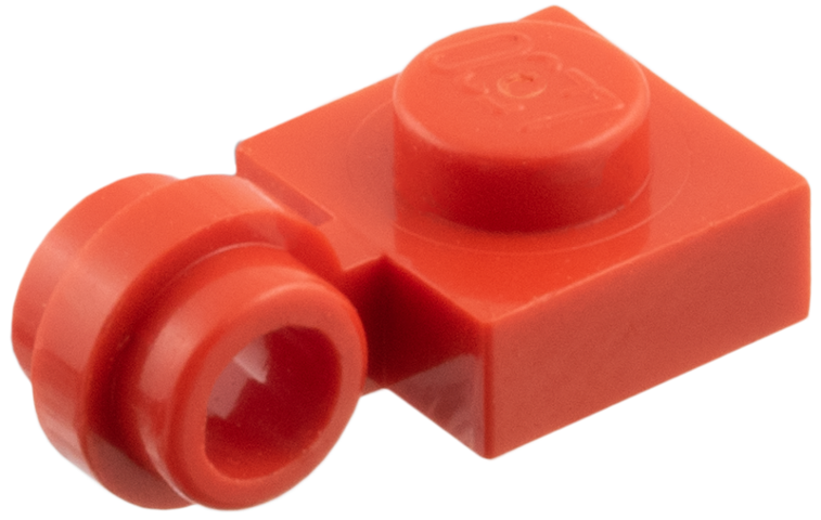 Plate Special 1 x 1 with Clip Light, Bar Hole [Thin Ring] in Red