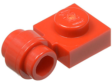 Plate Special 1 x 1 with Clip Light, Bar Hole [Thick Ring] in Red