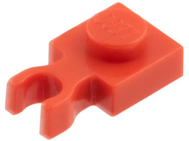Plate Special 1 x 1 with Clip Vertical [Thin U Clip] in Red