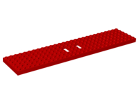 Vehicle Base, Train 6 x 28 with Two 1 x 2 Openings [3 Round Holes Each End] in Red