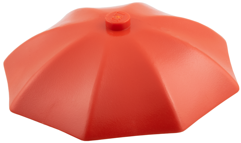 Equipment Umbrella Top with No Bottom Flaps, 6 x 6 with Top Stud in Red