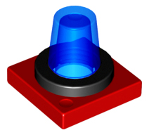 Duplo Flashlight, 2 x 2 Base with Trans-Dark Blue Light in Red
