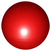 Ball, Hard Plastic, 51mm (approx. 6 studs diameter) in Red
