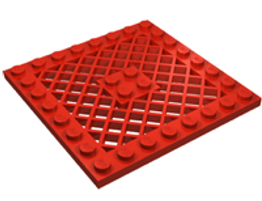 Plate Special 8 x 8 with Grille [No Hole in Center] in Red