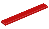 Tile 1 x 8 with Groove in Red