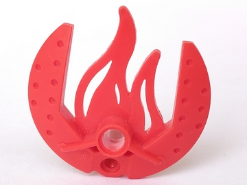 Large Figure Shield 5 x 5 with Flames in Red