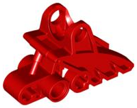 Large Figure Foot, with Ball Joint Socket 2 x 3 x 5 in Red