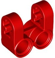 Technic Axle and Pin Connector Perpendicular Double Split in Red