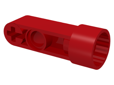 Technic Rotation Joint Socket with 3L Thick Beam in Red