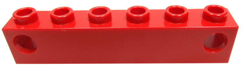 Light Prism Brick, Train, 1 x 6 Holder in Red
