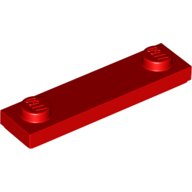 Plate Special 1 x 4 with 2 Studs with Groove [New Underside] in Red
